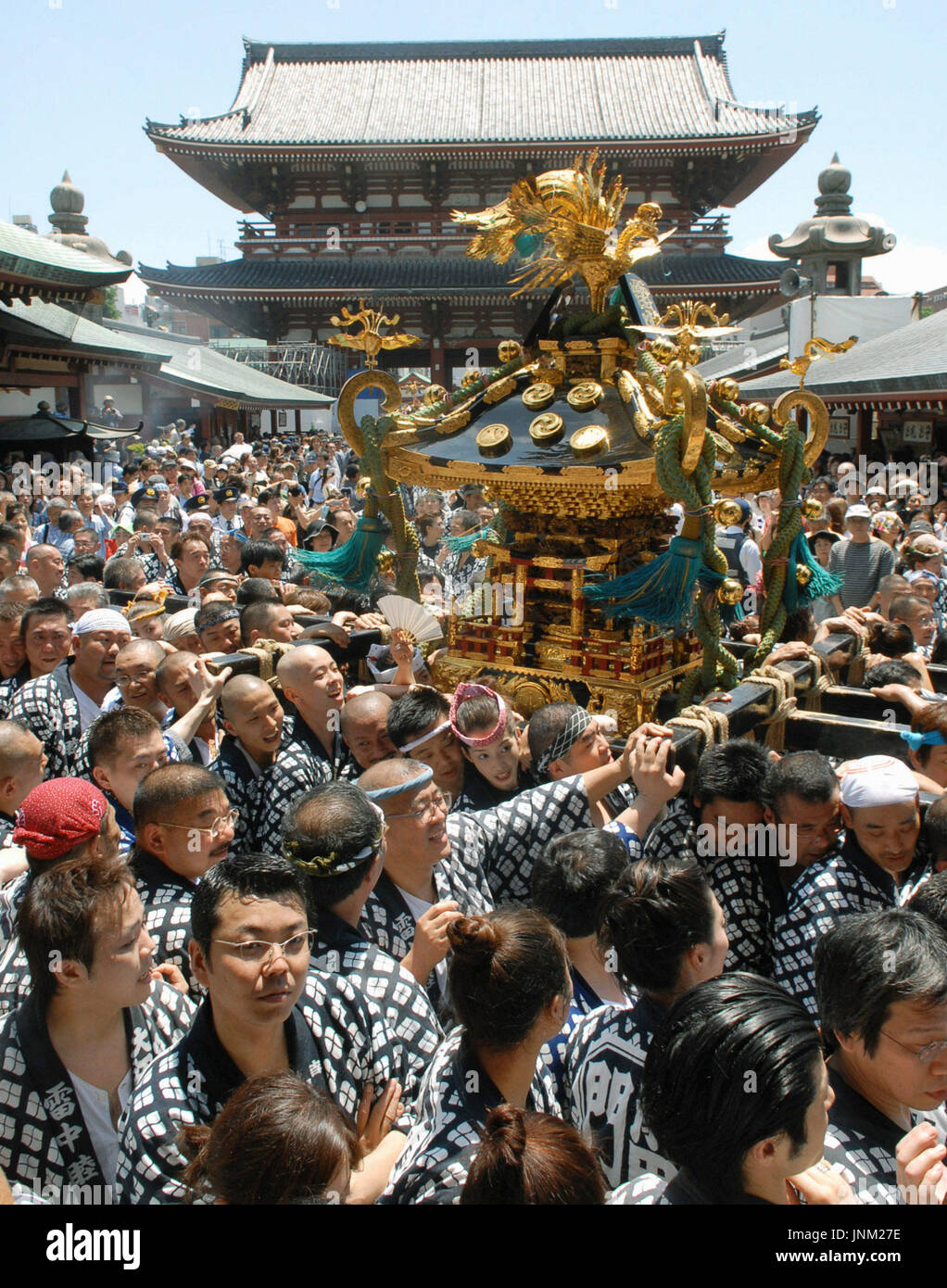 TOKYO, Japan - Portable shrines are carried in the Sensoji Temple ...