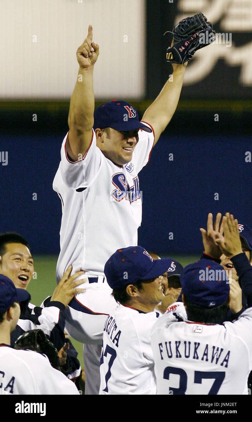 TOKYO, Japan Rick Guttormson of the Yakult Swallows, joined by