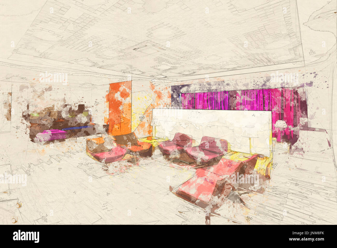 Concept Sketch Business Lounge Airport Vip Lounge Waiting