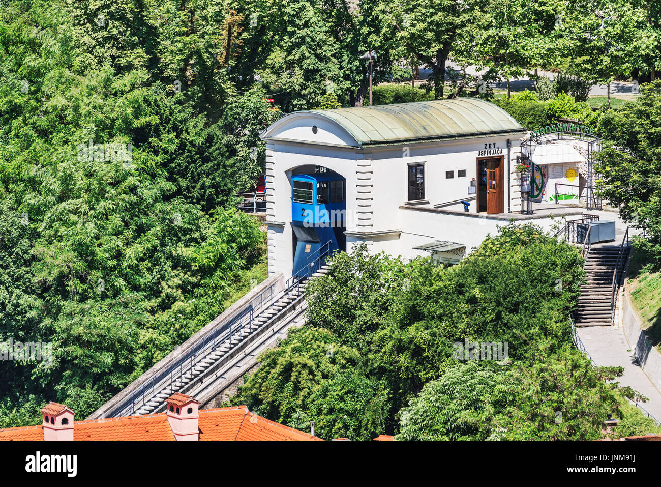 The Zagreb funicular is one of the shortest public transport funiculars in the world, Zagreb, Croatia, Europe Stock Photo