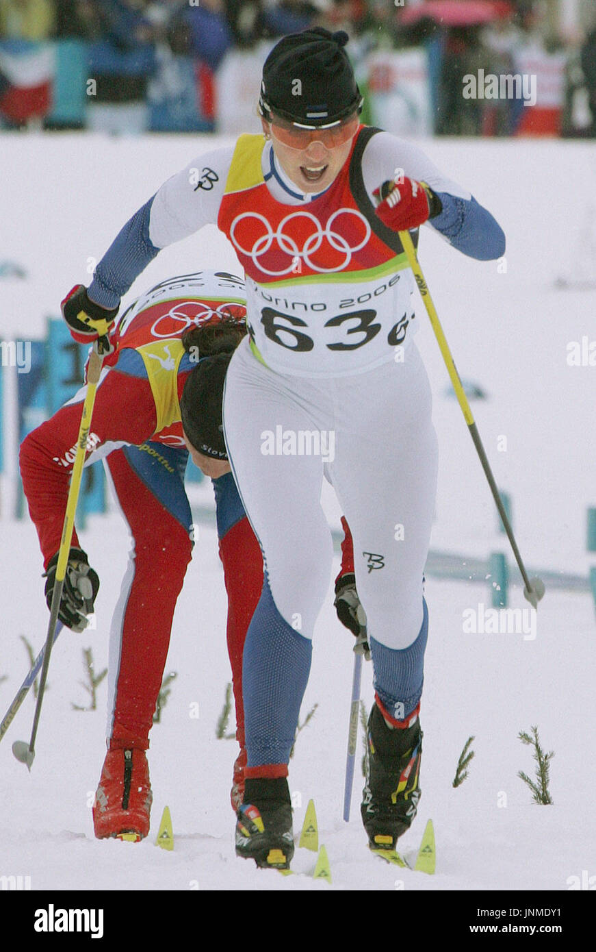 PRAGELATO, Italy Estonia's Kristina Smigun skis on her way to win the
