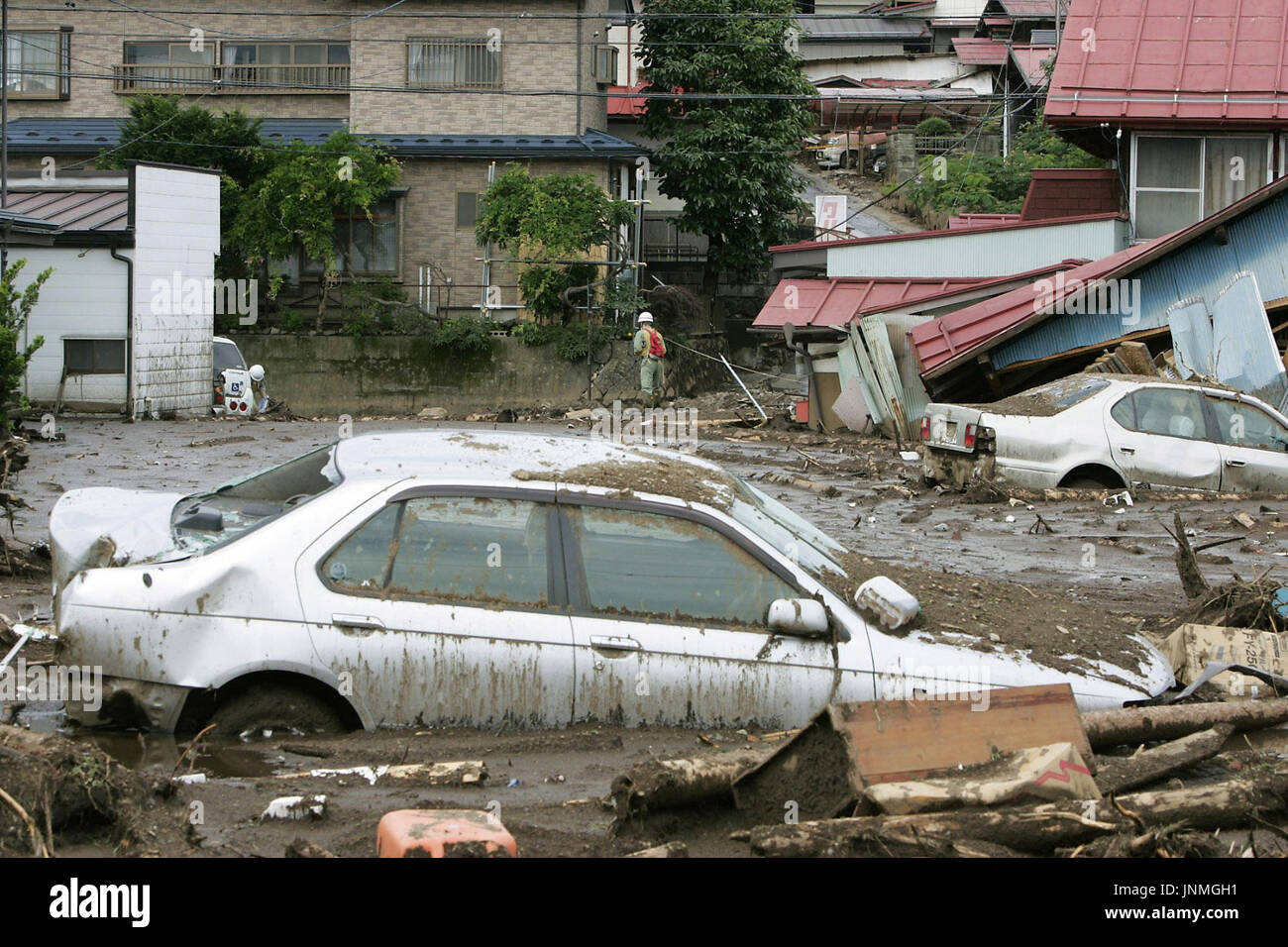 OKAYA, Japan The city of Okaya, Nagano Prefecture, is hit by rain