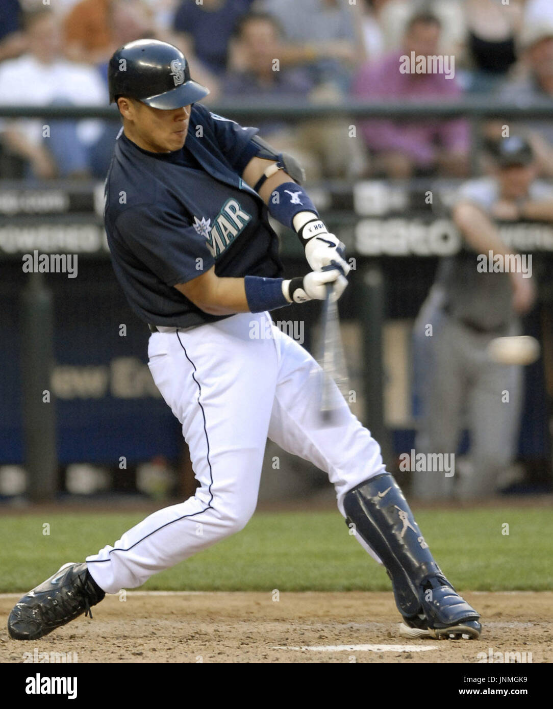SEATTLE, United States Seattle Mariners catcher Kenji Johjima hits a