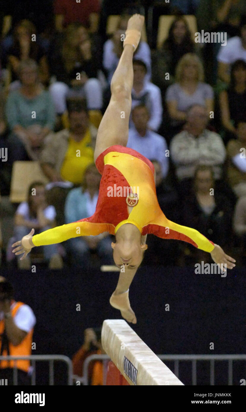 AARHUS, Denmark China's Zhang Nan competes on the beam during the