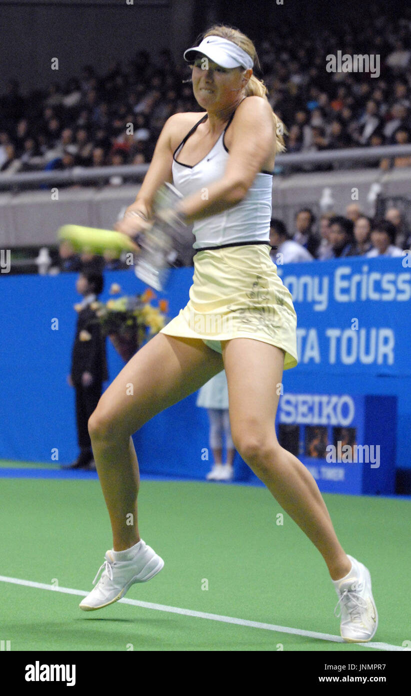 TOKYO, Japan World No. 1 Maria Sharapova of Russia returns the ball