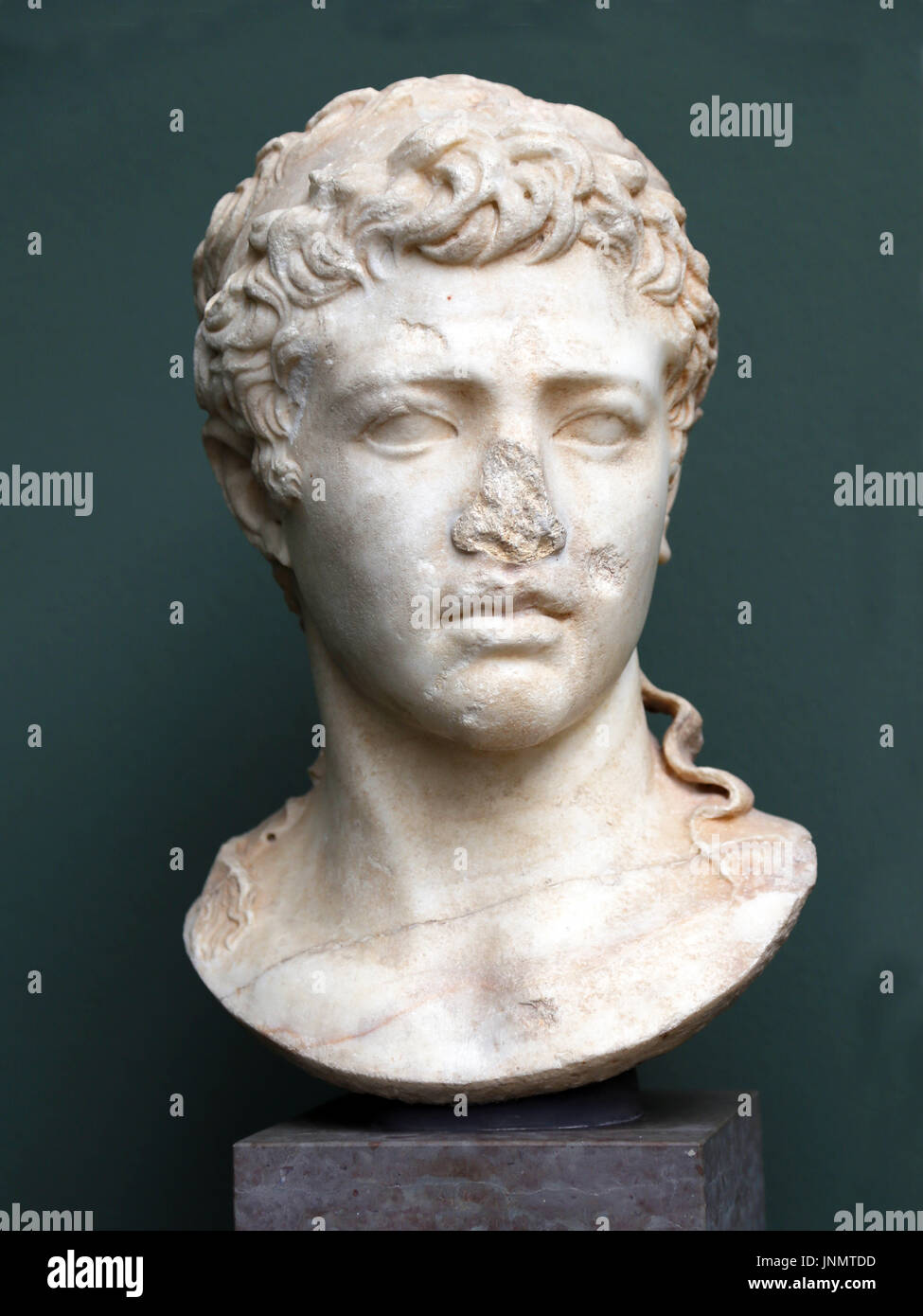 King Juba II, King of Mauretania. Beginning of 1st century AD. Marble bust. NY Carlsberg Glyptotek. Stock Photo