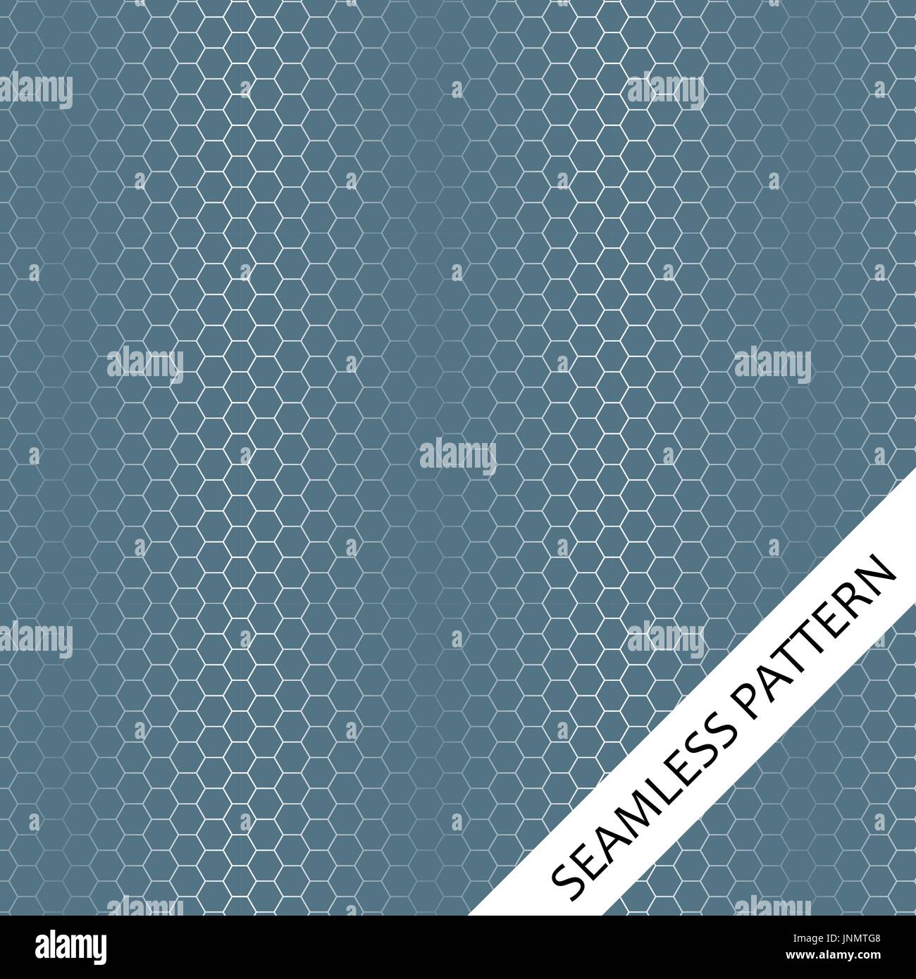seamless pattern with silver hexagons on gray-blue background Stock Vector