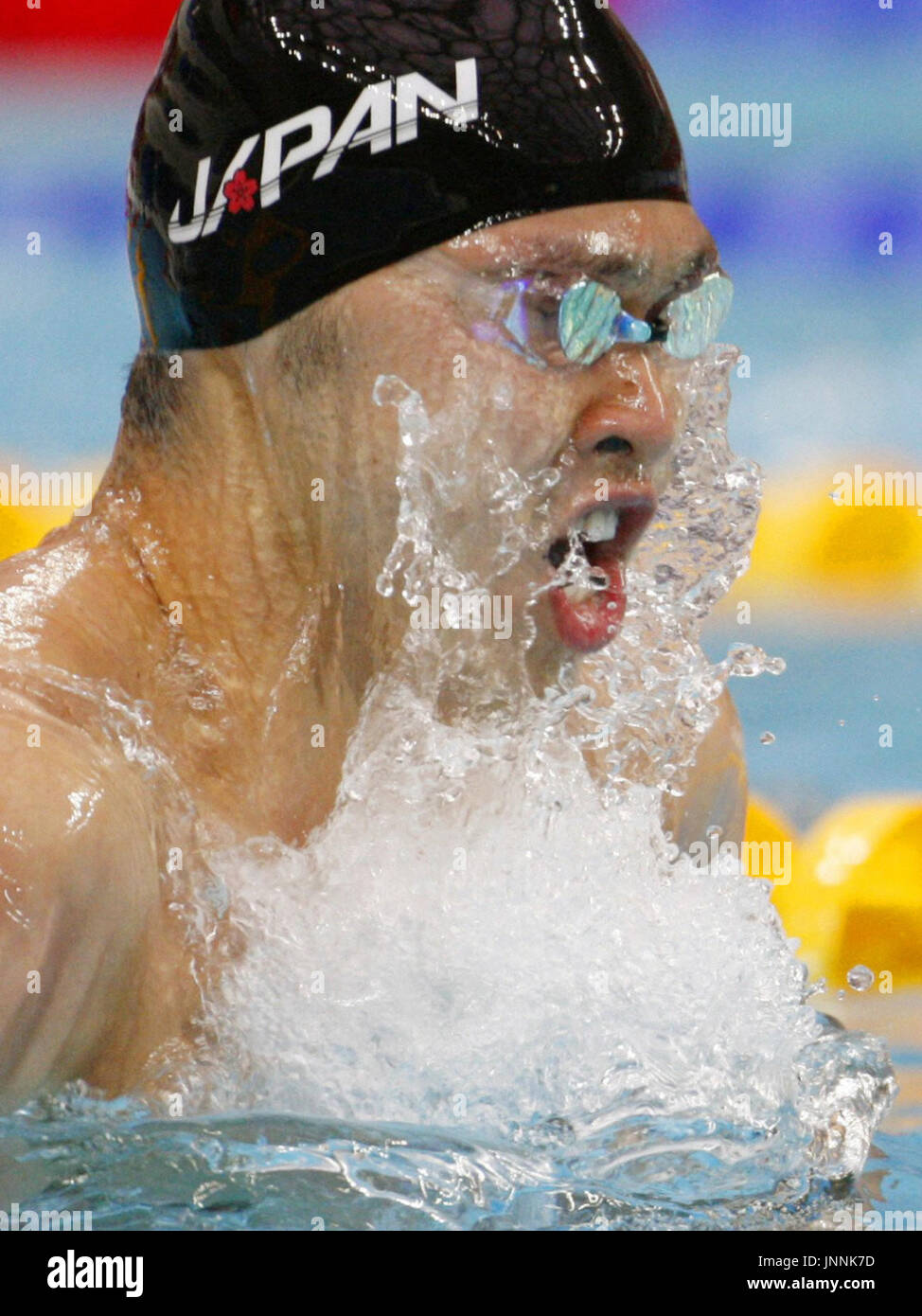 Beijing China Japanese Swimmer Kosuke Kitajima Swims To Win The Gold Medal In The Mens 100 2966