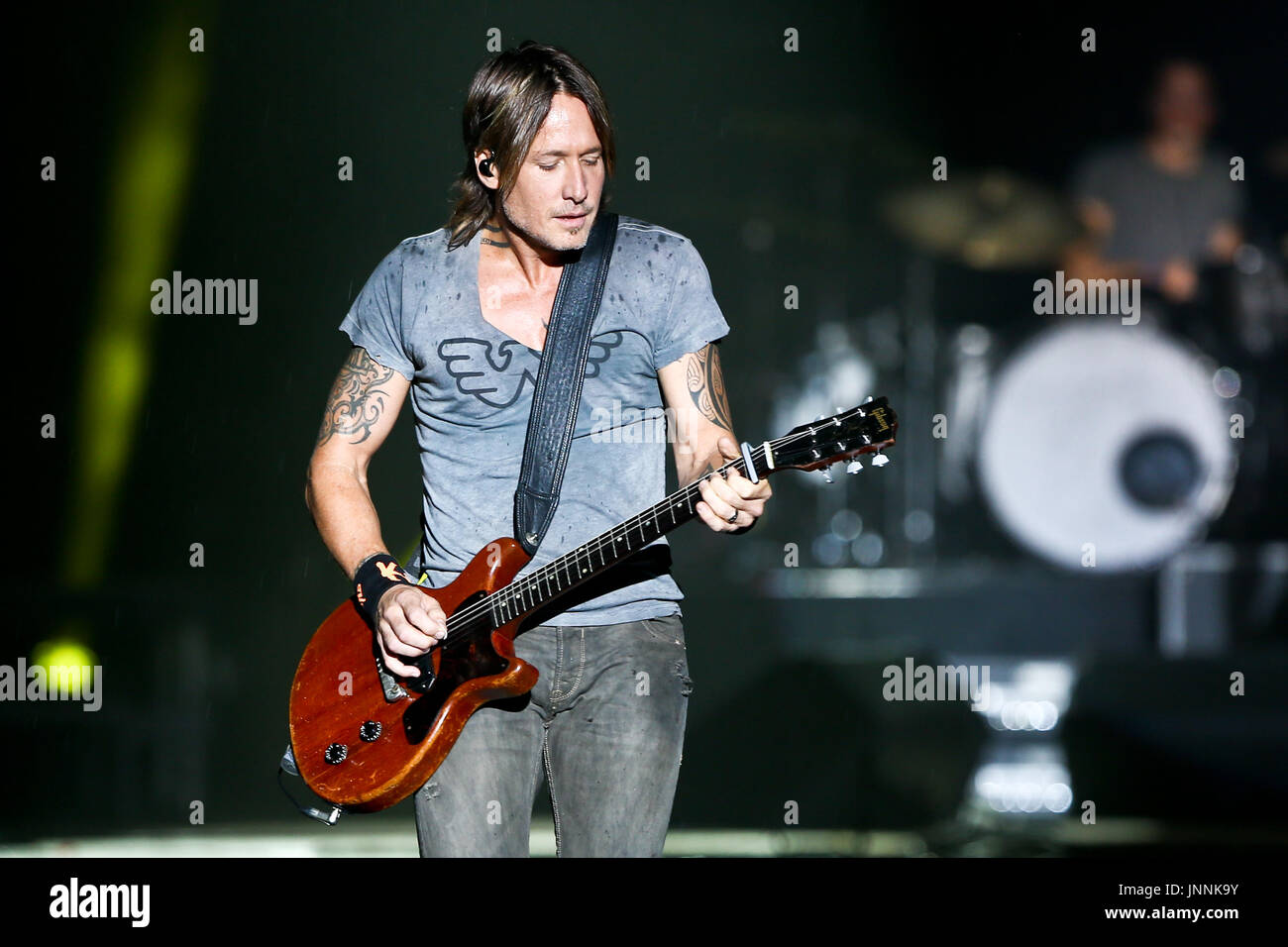 Keith Urban Performs at 2017 Country Thunder Music Festival on July 21, 2017 in Twin Lakes, Wisconsin Stock Photo