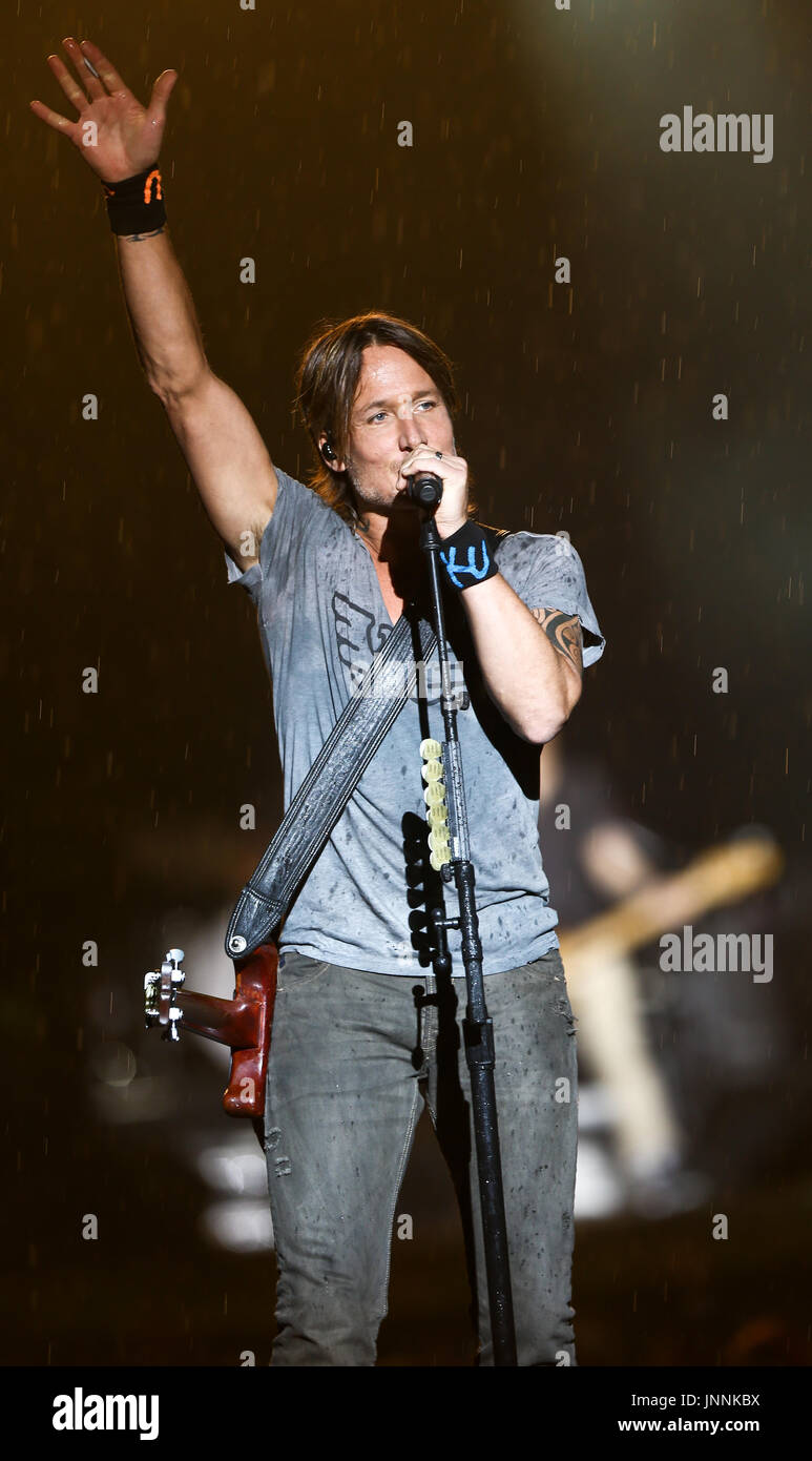 Keith Urban Performs at 2017 Country Thunder Music Festival on July 21, 2017 in Twin Lakes, Wisconsin Stock Photo