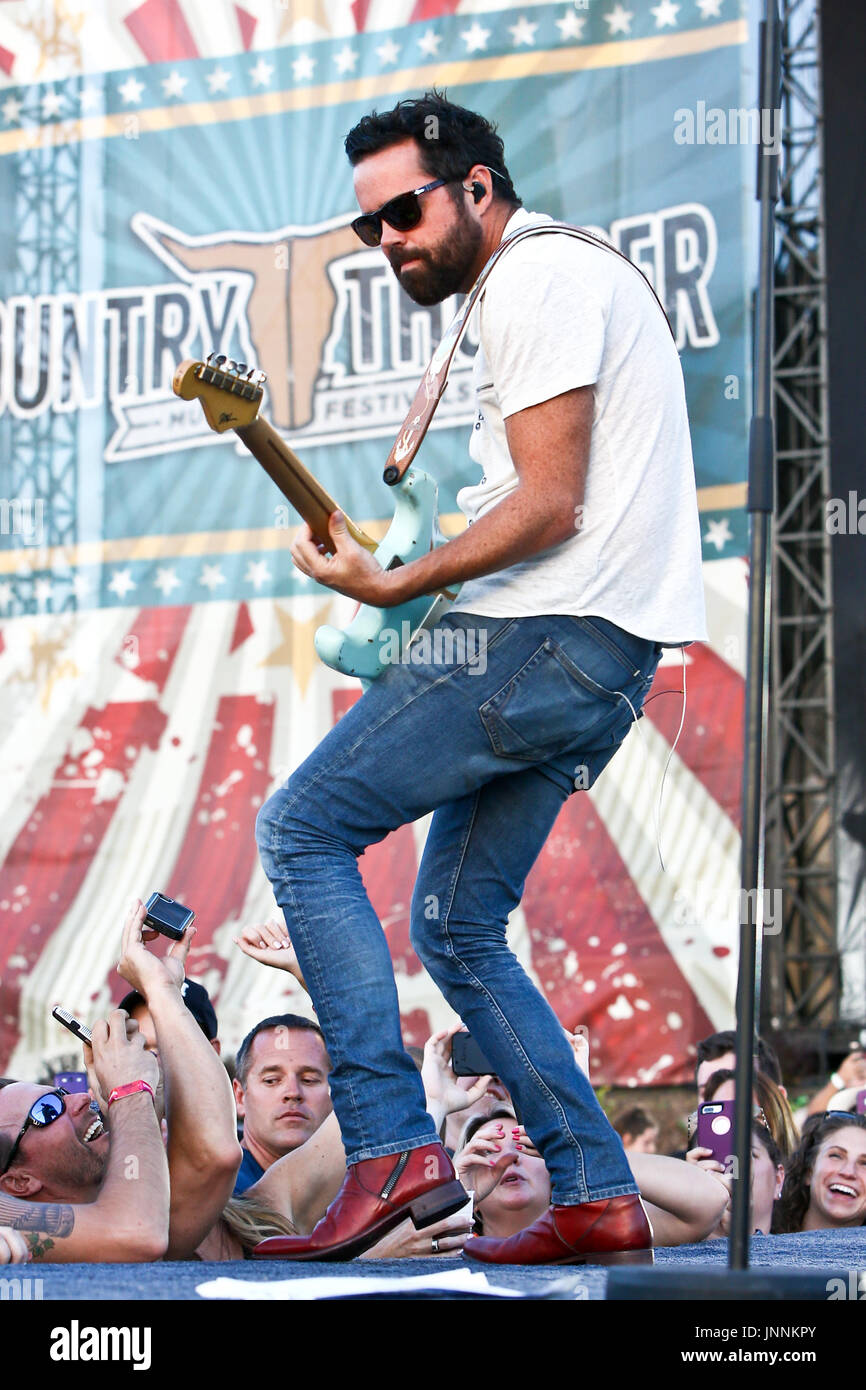 Brad Tursi of Old Dominion Performs at 2017 Country Thunder Music Festival on July 22, 2017 in Twin Lakes, Wisconsin Stock Photo