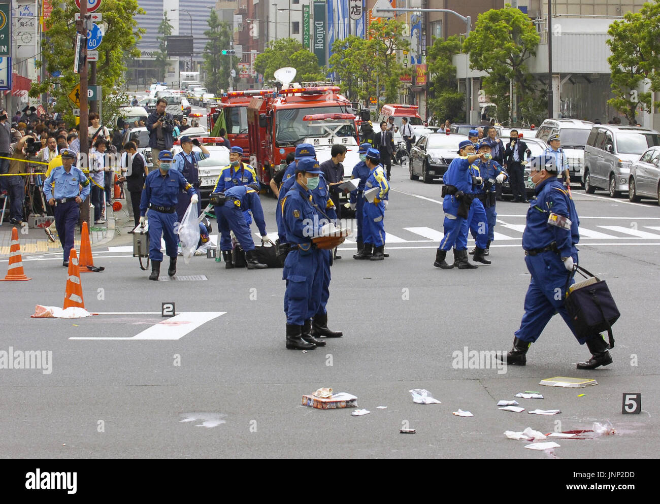 TOKYO, Japan - Police Examine A Site In Tokyo's Akihabara District On ...