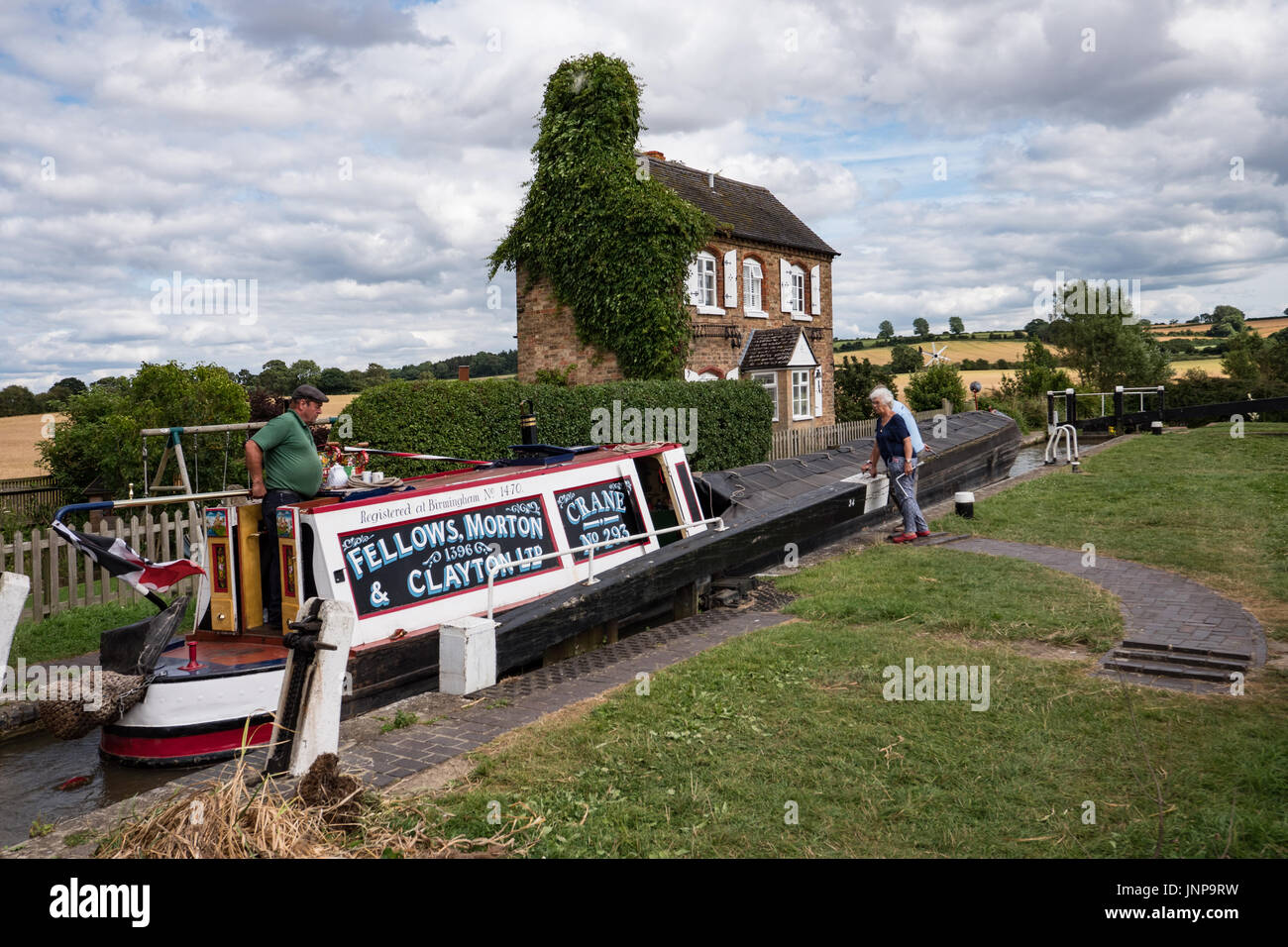A Fellows Morton and Clayton historic narrowboat at Somerton Deep Lock