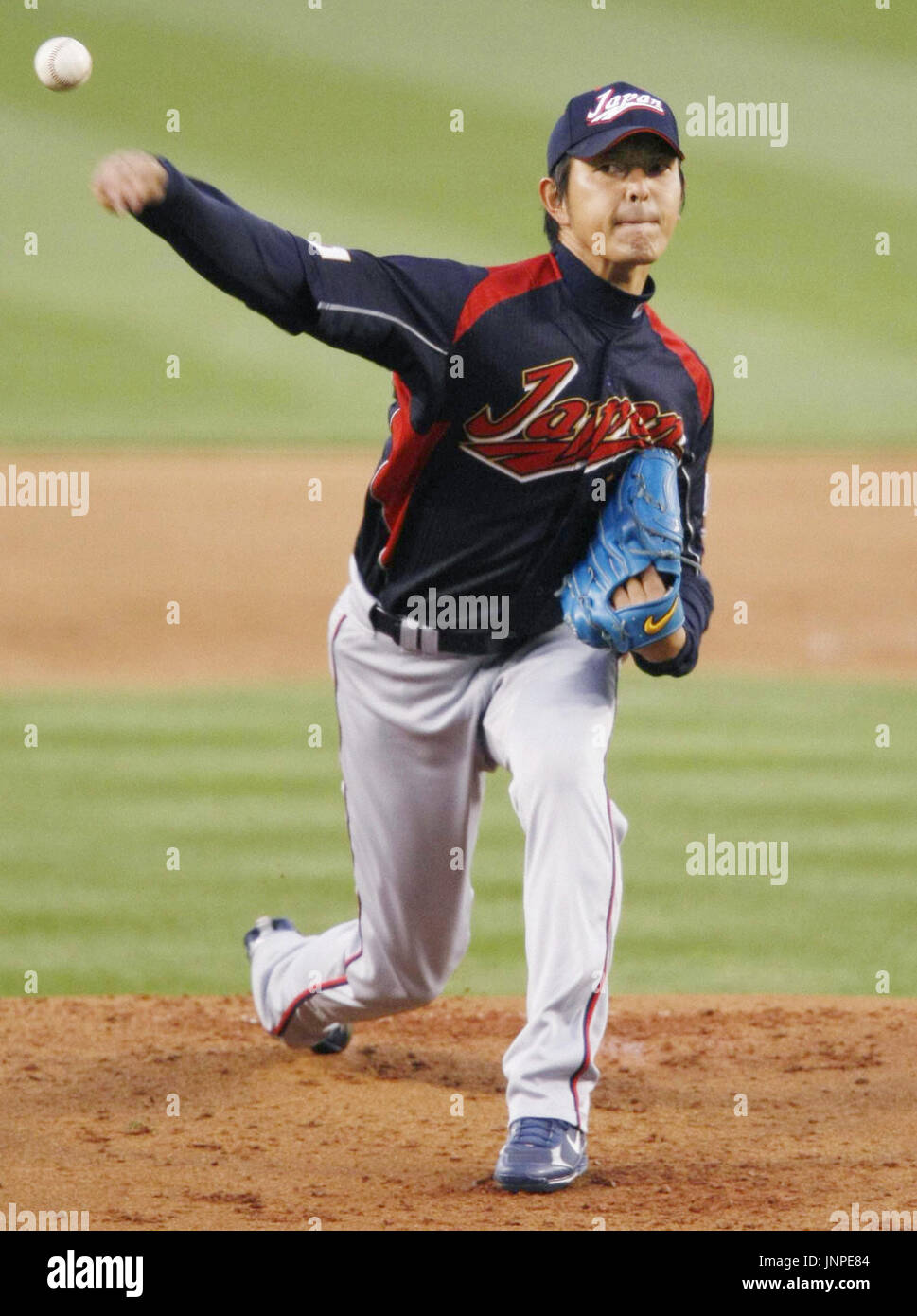 LOS ANGELES, United States Japan starting pitcher Hisashi Iwakuma pitches against South Korea