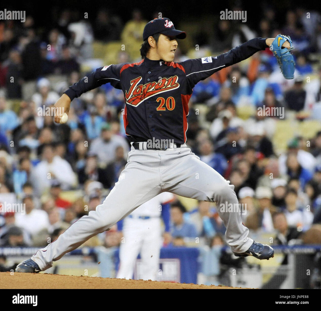 LOS ANGELES, United States Japan starting pitcher Hisashi Iwakuma pitches against South Korea