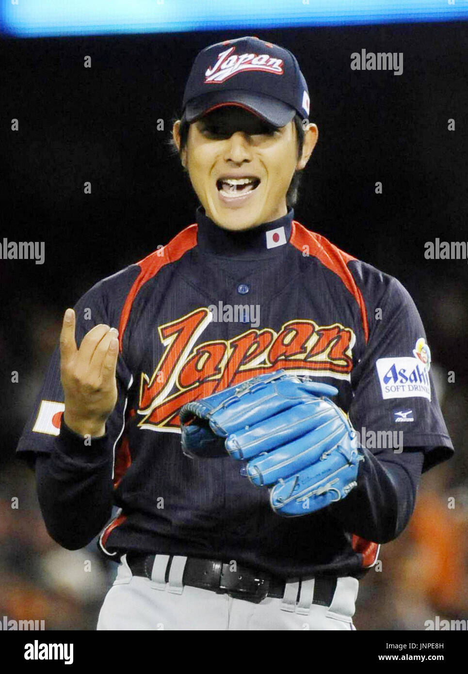 LOS ANGELES, United States Japan's starting pitcher Hisashi Iwakuma reacts after striking out