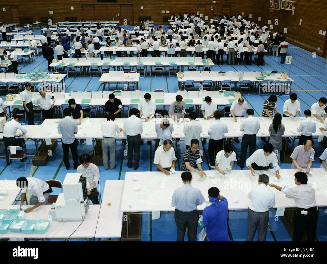 TOKYO, Japan Vote counting takes place at a gymnasium in Tokyo's