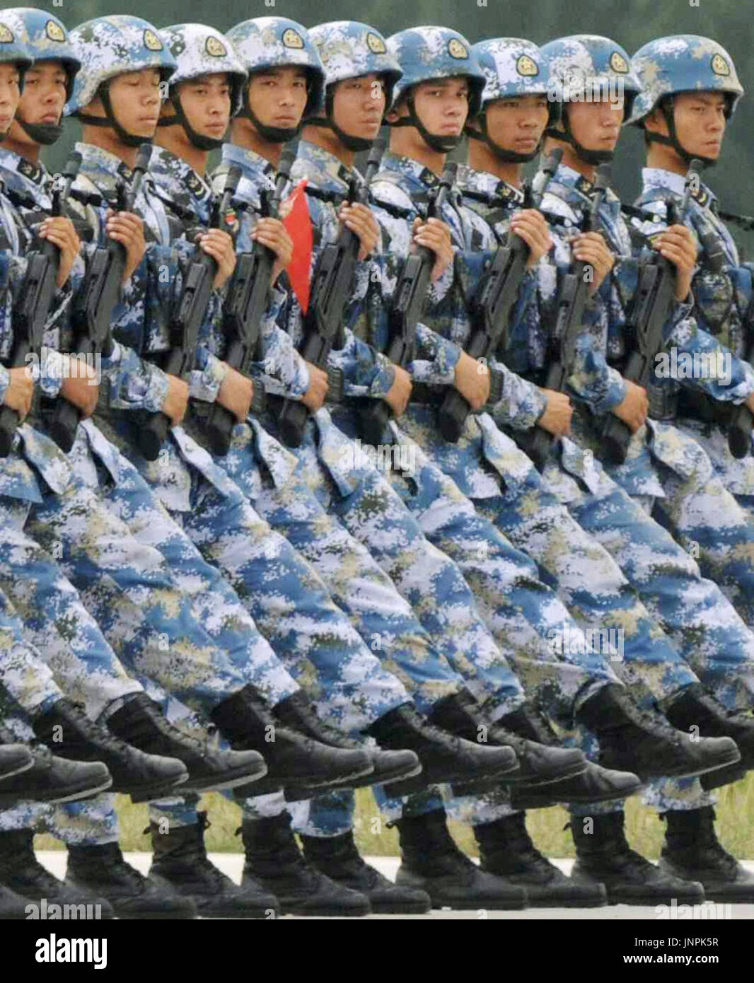 BEIJING, China - Chinese soldiers practice marching in Beijing on Sept ...