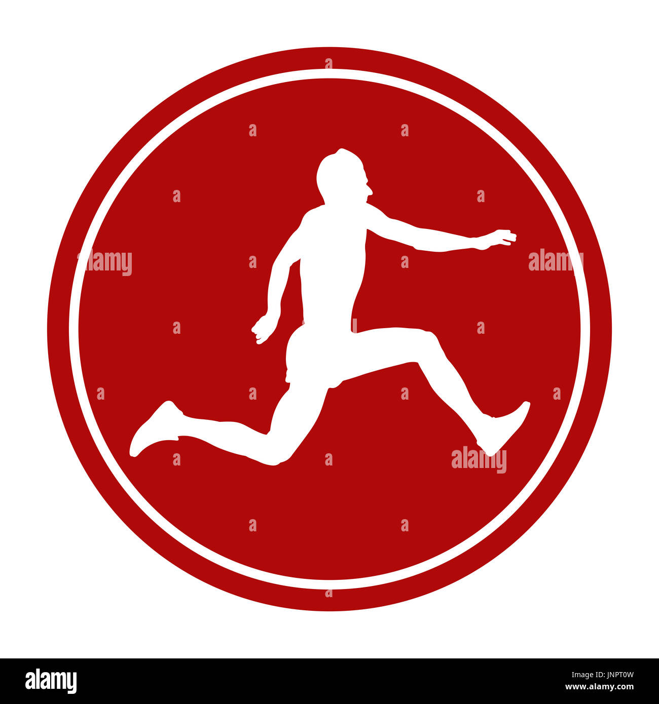 sports sign icon male athlete jumper a triple jump Stock Photo