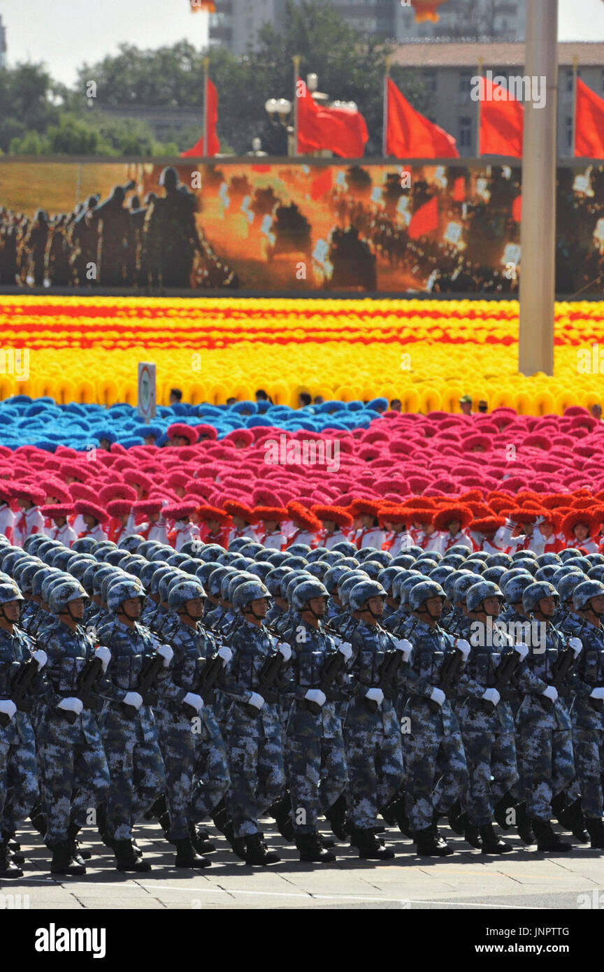 BEIJING, China - Chinese People's Liberation Army soldiers march during ...