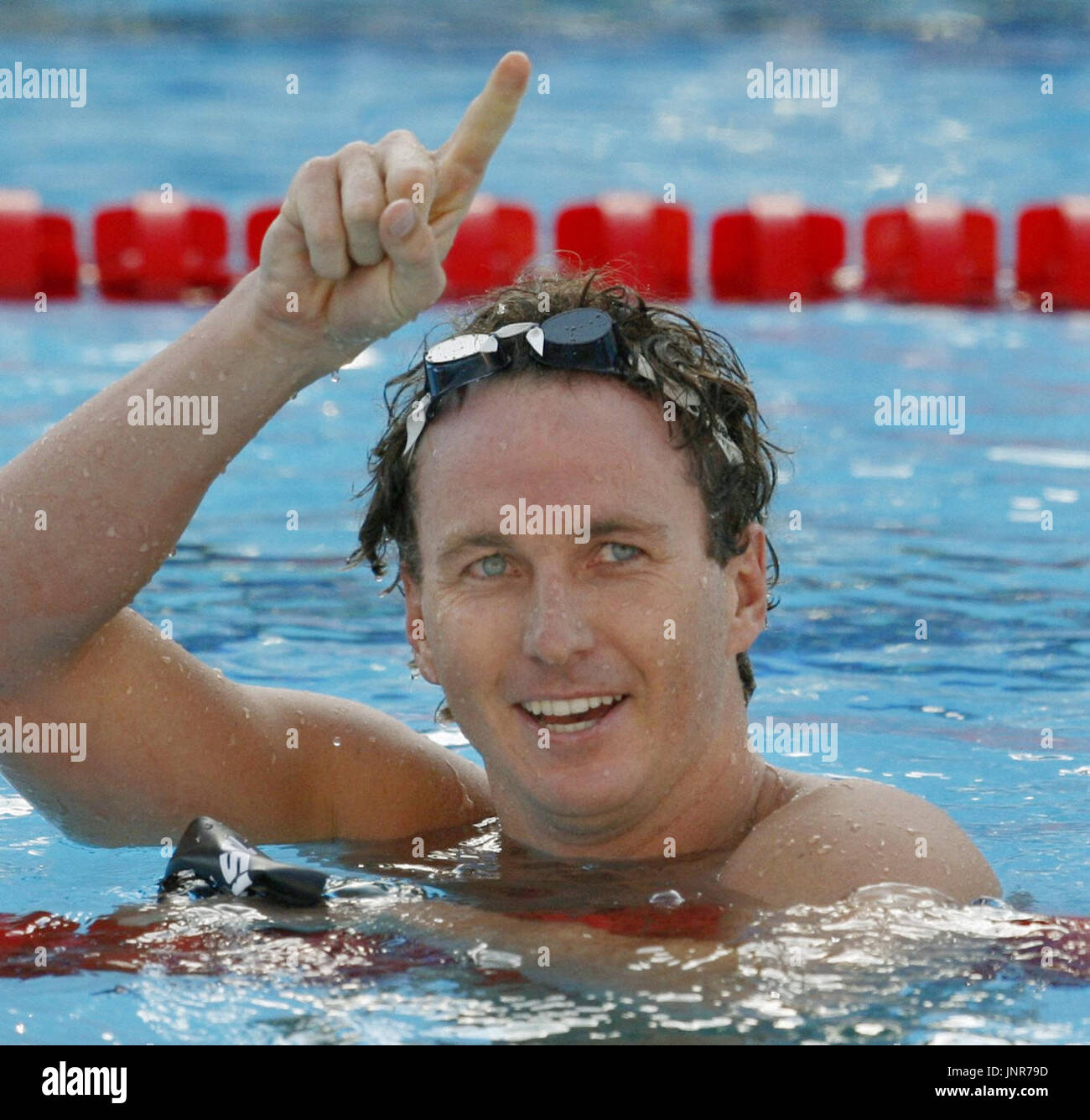 ROME, Italy - Aaron Peirsol of the United States reacts after winning