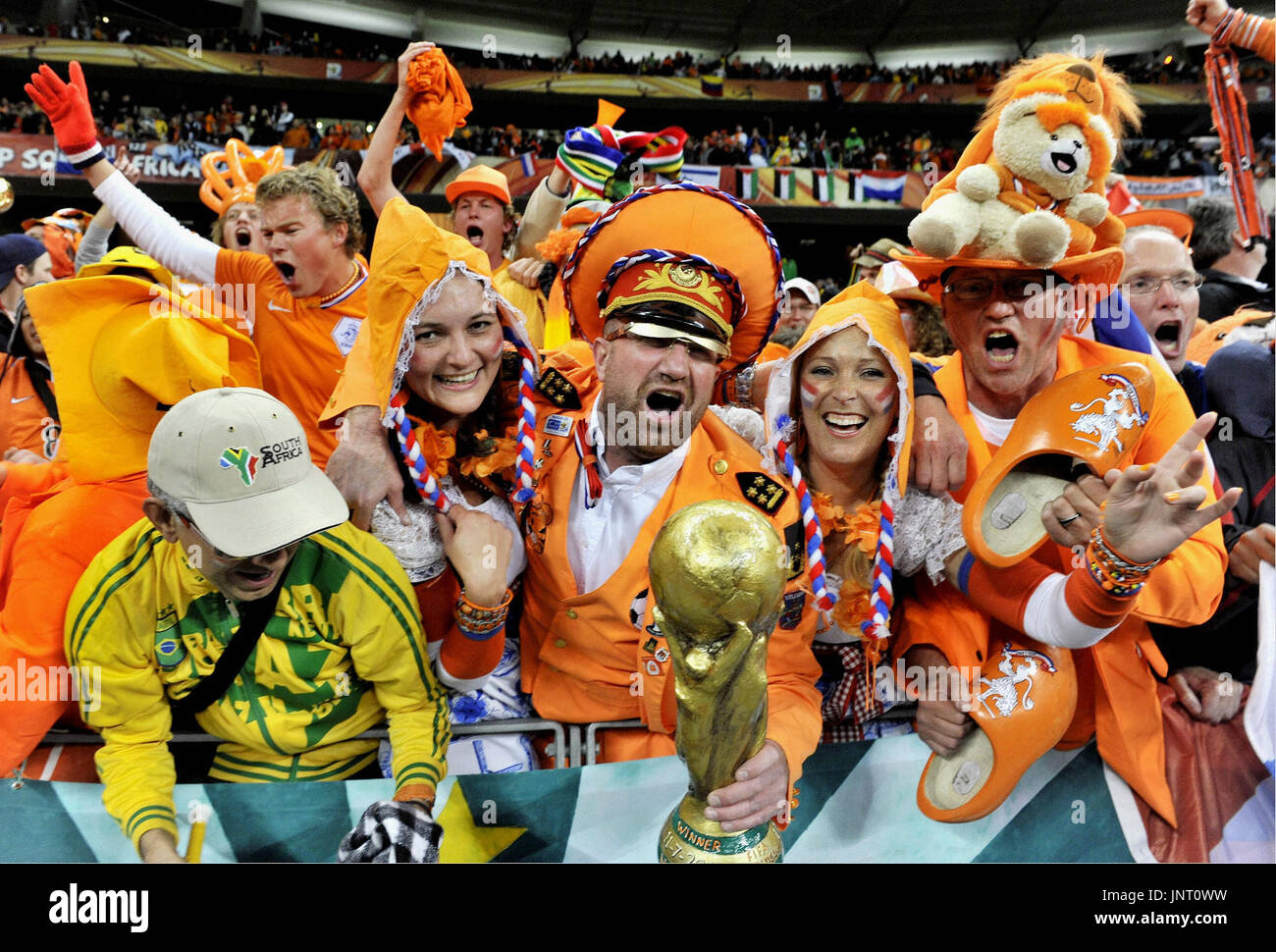CAPE TOWN, South Africa Fans of the Netherlands celebrate after the