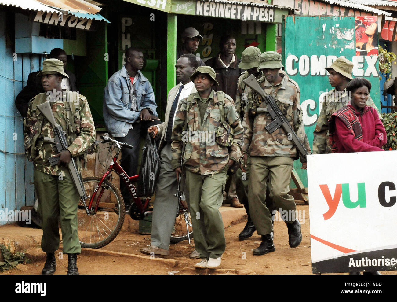 NAIROBI, Kenya Kenyan security force troops patrol streets in Kuresoi