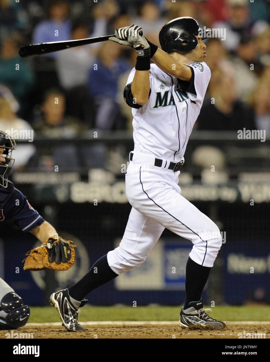 SEATTLE, United States Seattle Mariners right fielder Ichiro Suzuki hits a onerun single in
