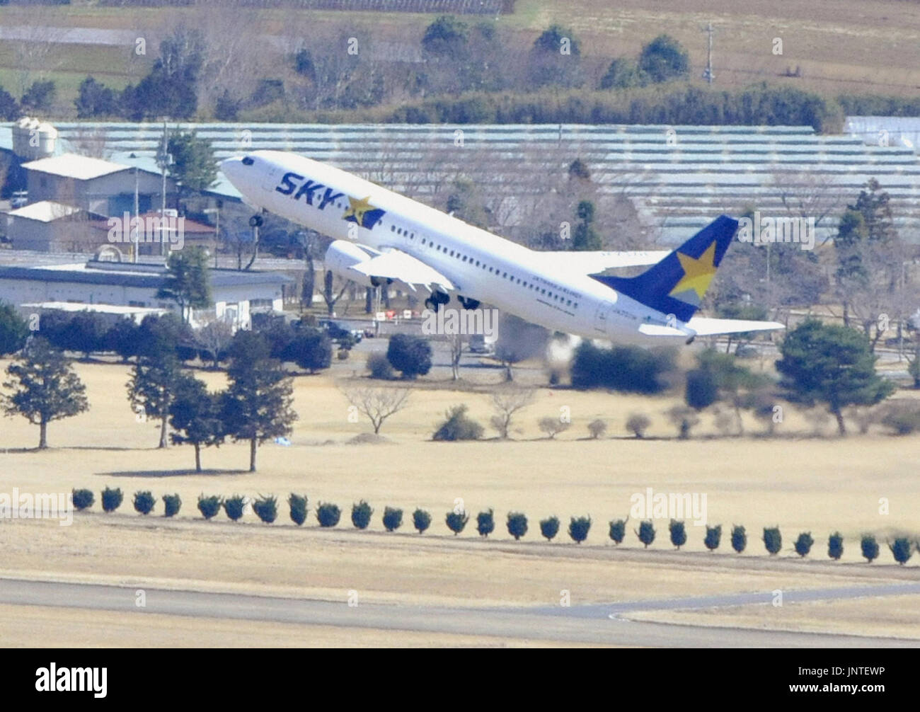 OMITAMA, Japan A Skymark Airlines flight takes off for Kobe from
