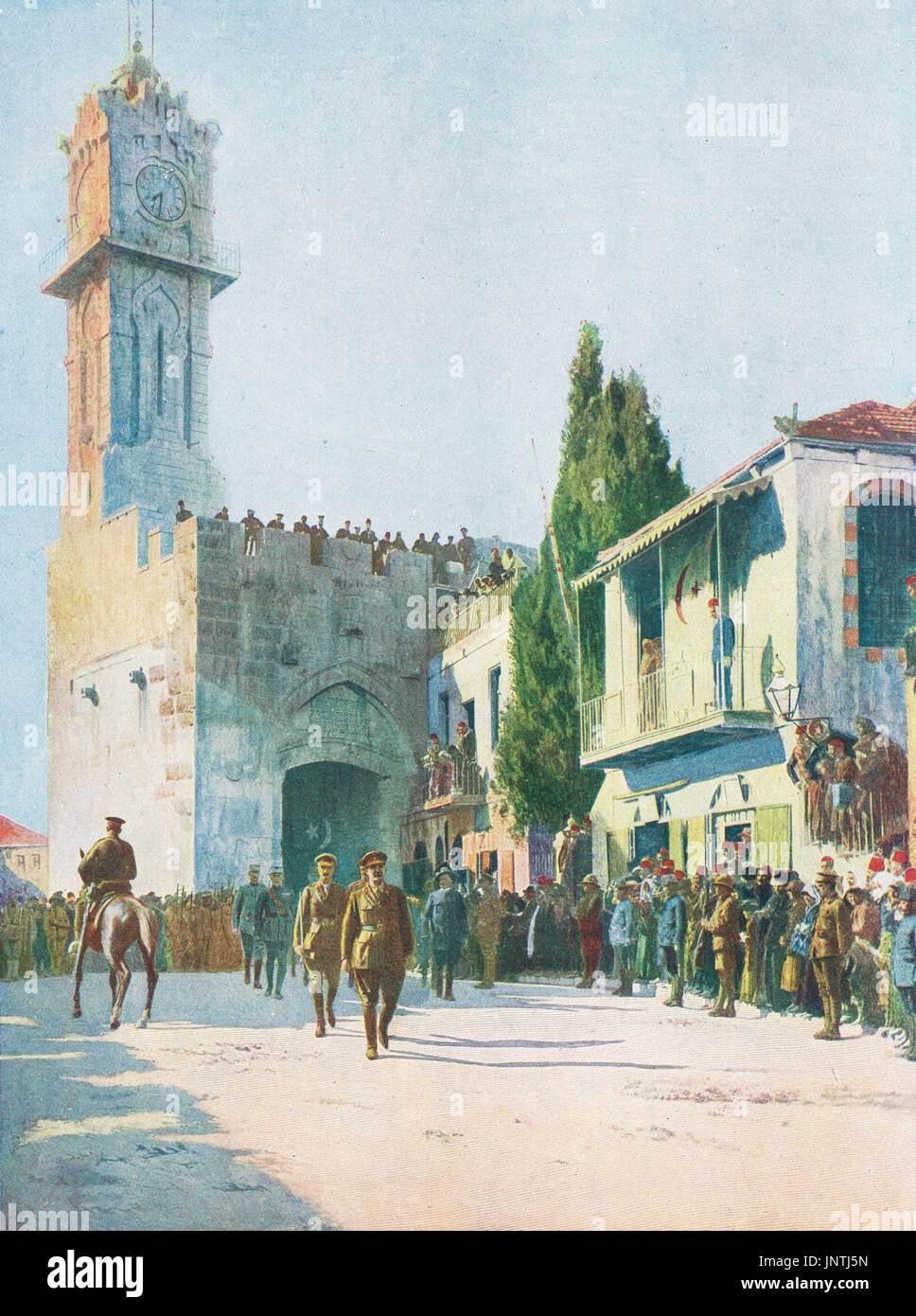 General Allenby entering Jerusalem at Jaffa Gate,  11 December, 1917 Stock Photo