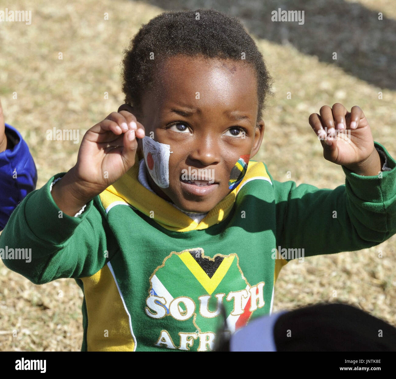 JOHANNESBURG, South Africa A boy wears face paint of the Japanese