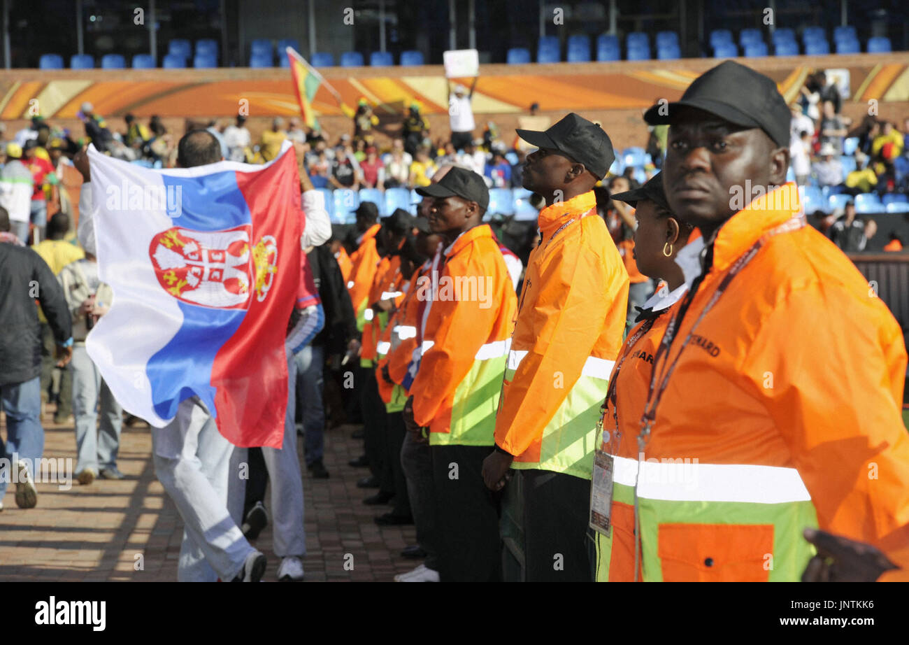 PRETORIA, South Africa Security officers stand guard at Loftus