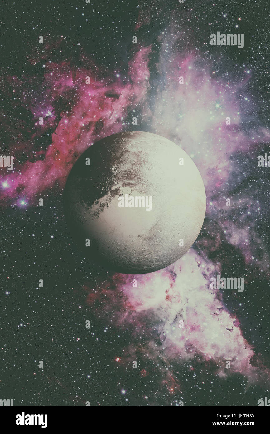 Solar System - Pluto. It is a dwarf planet in the Kuiper belt, a ring ...