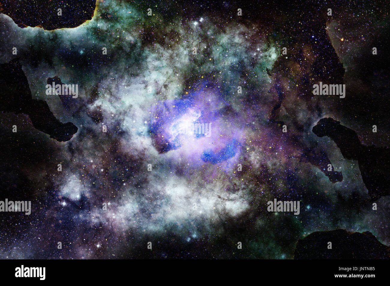 Starry deep outer space - nebula and galaxy Stock Photo - Alamy