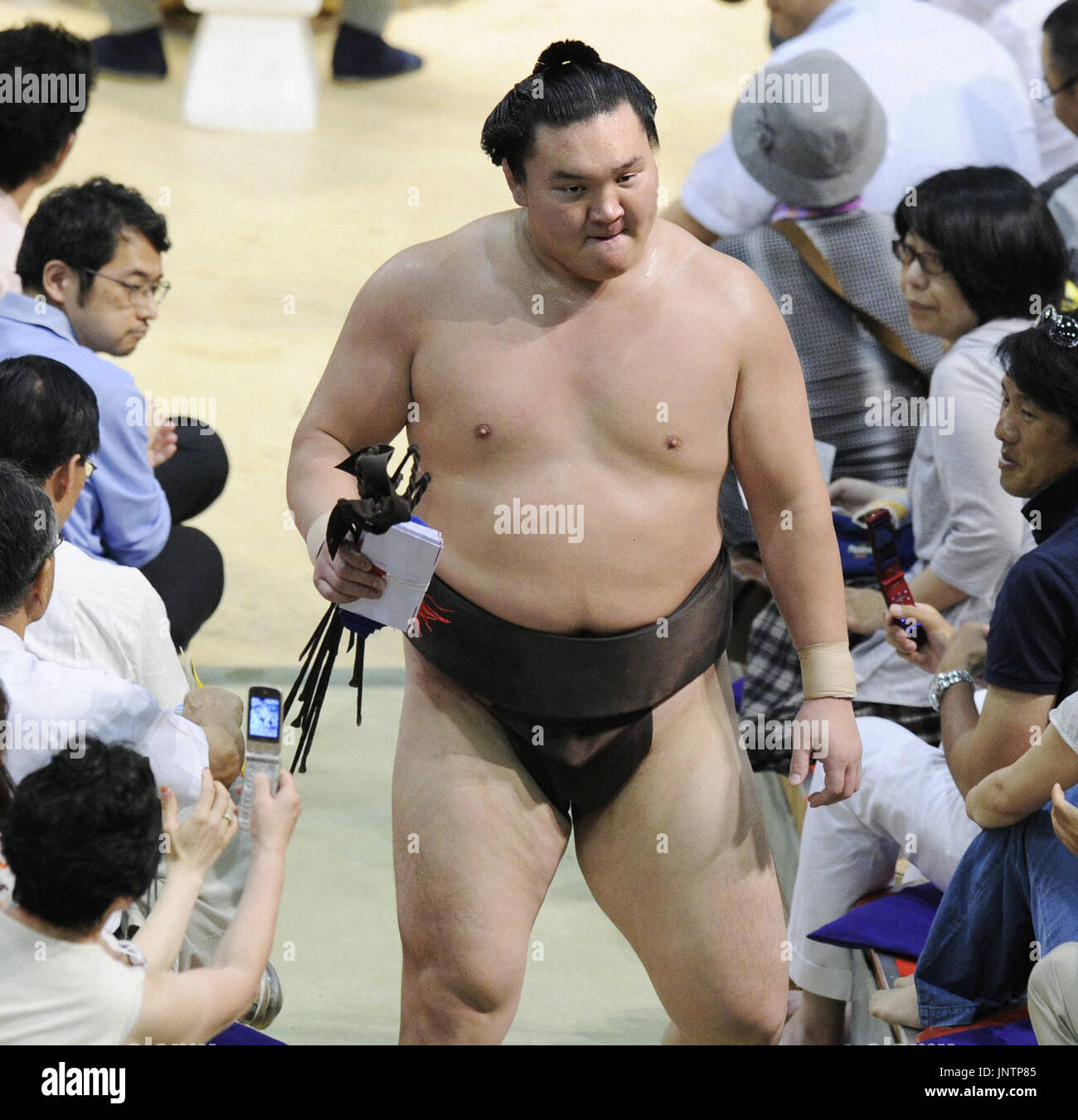 NAGOYA Japan Mongolian Grand Champion Hakuho Leaves The Dohyo Area 
