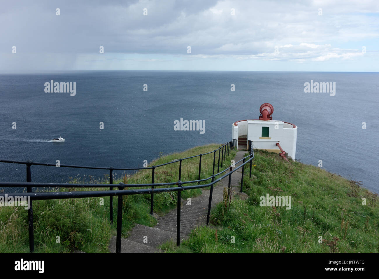 St Abb's Head Lighthouse, Berwickshire, Scotland Stock Photo