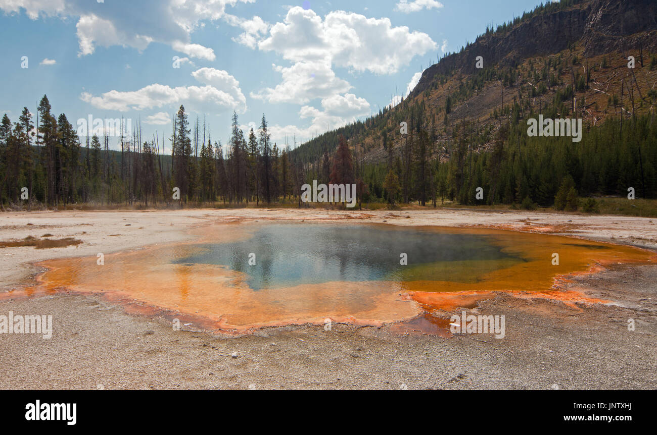 Emerald Pool hot spring in the Black Sand Geyser Basin in Yellowstone ...