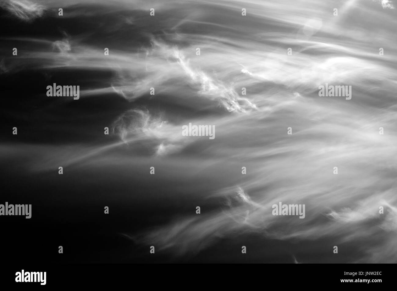 Black and white images of cirrus clouds looking like spirits Stock ...