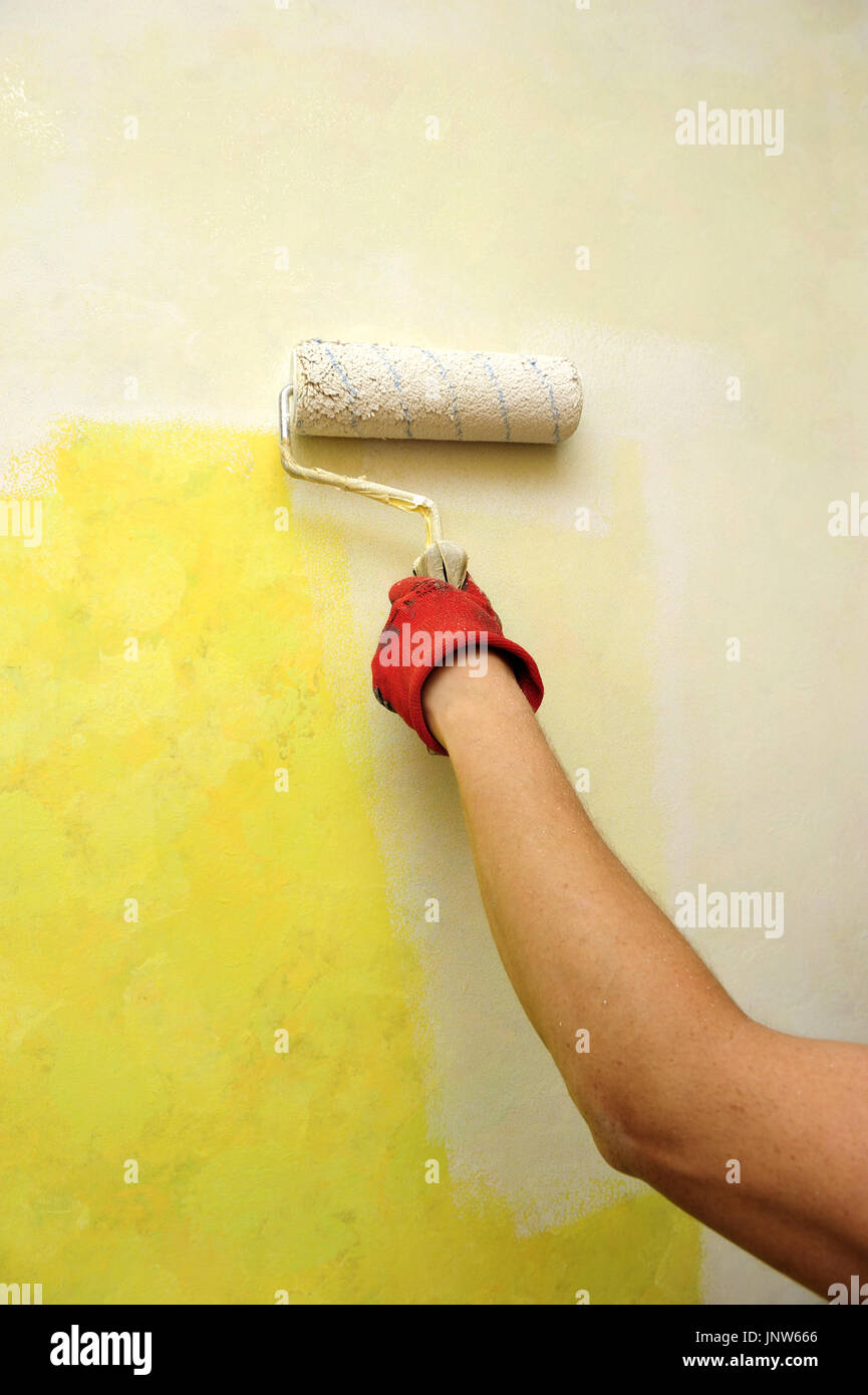 paint, wall, surface, work, hands, worker, colors, apartment, interior