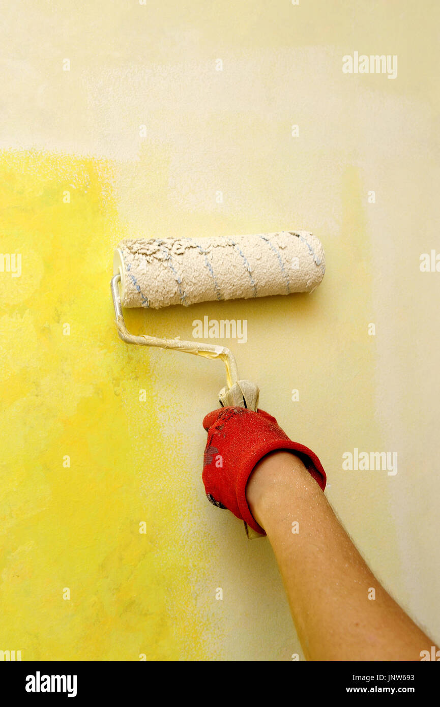 paint, wall, surface, work, hands, worker, colors, apartment, interior