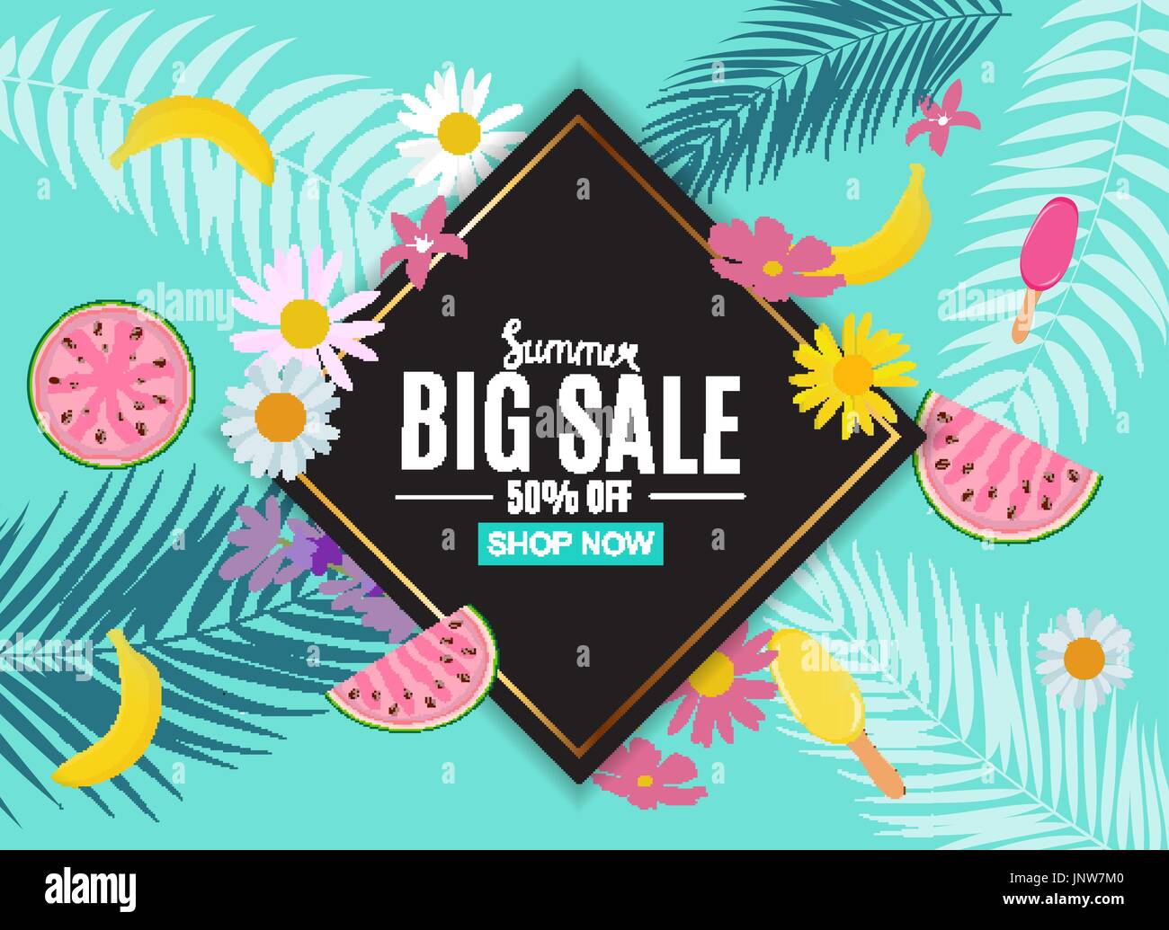 Summer Sale Abstract Banner Background Vector Illustration Stock Vector ...