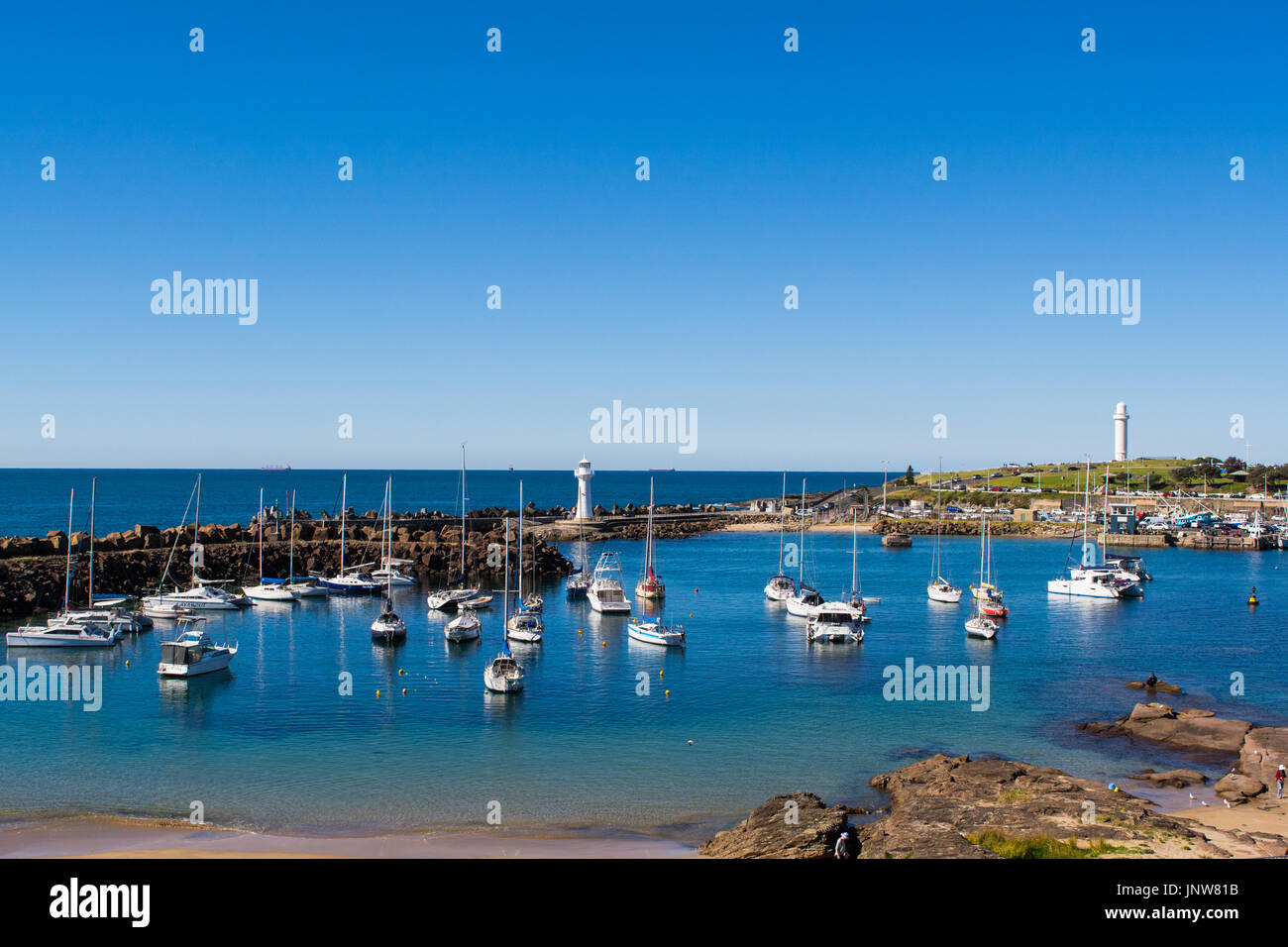 Wollongong Harbour and Lighthouse, New South Wales Australia Stock Photo