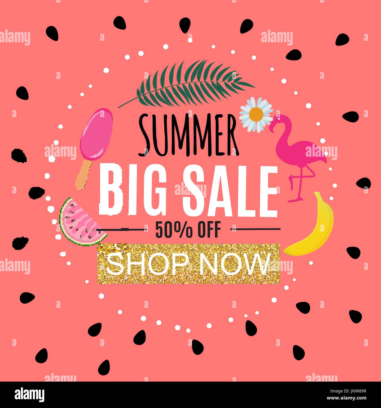 Summer Sale Abstract Banner Background Vector Illustration Stock Vector ...