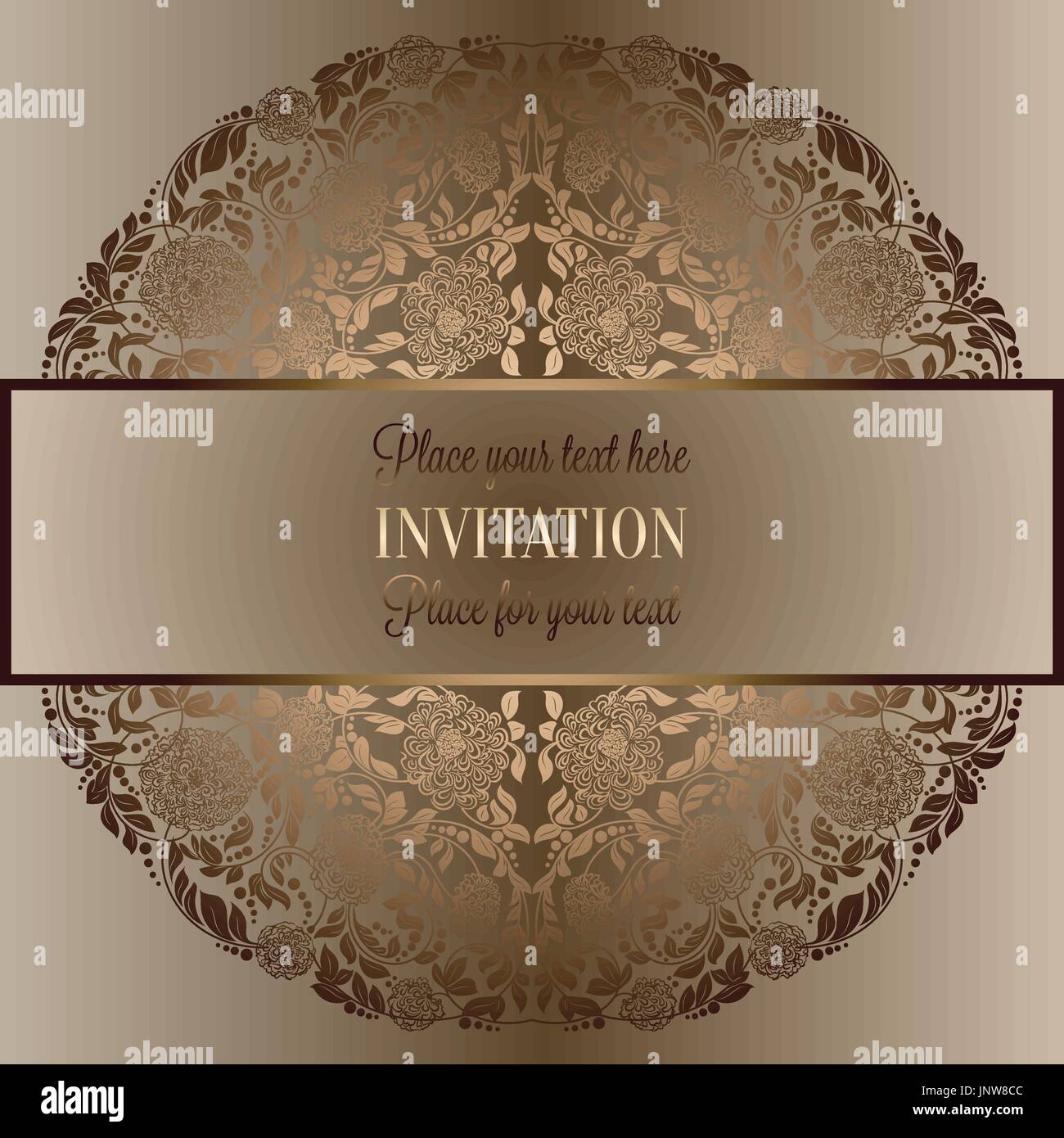 Abstract Background Luxury Beige And Gold Vintage Frame