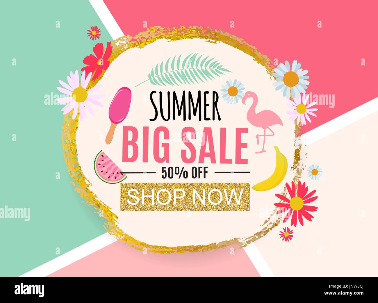 Summer Sale Abstract Banner Background Vector Illustration Stock Vector ...