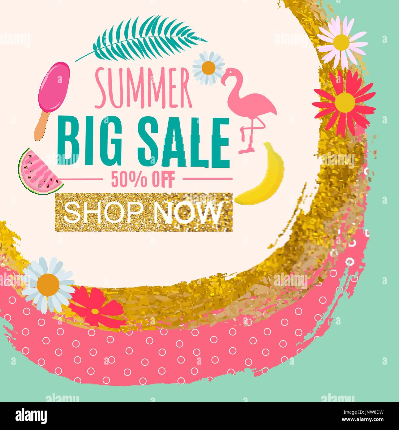 Summer Sale Abstract Banner Background Vector Illustration Stock Vector ...