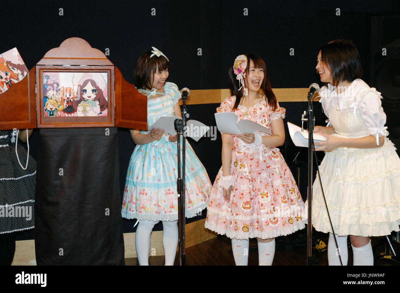 TOKYO Japan Performers In Cute Costumes Rehearse For A kamishibai tokyo-japan-performers-in-cute-costumes-rehearse-for-a-kamishibai