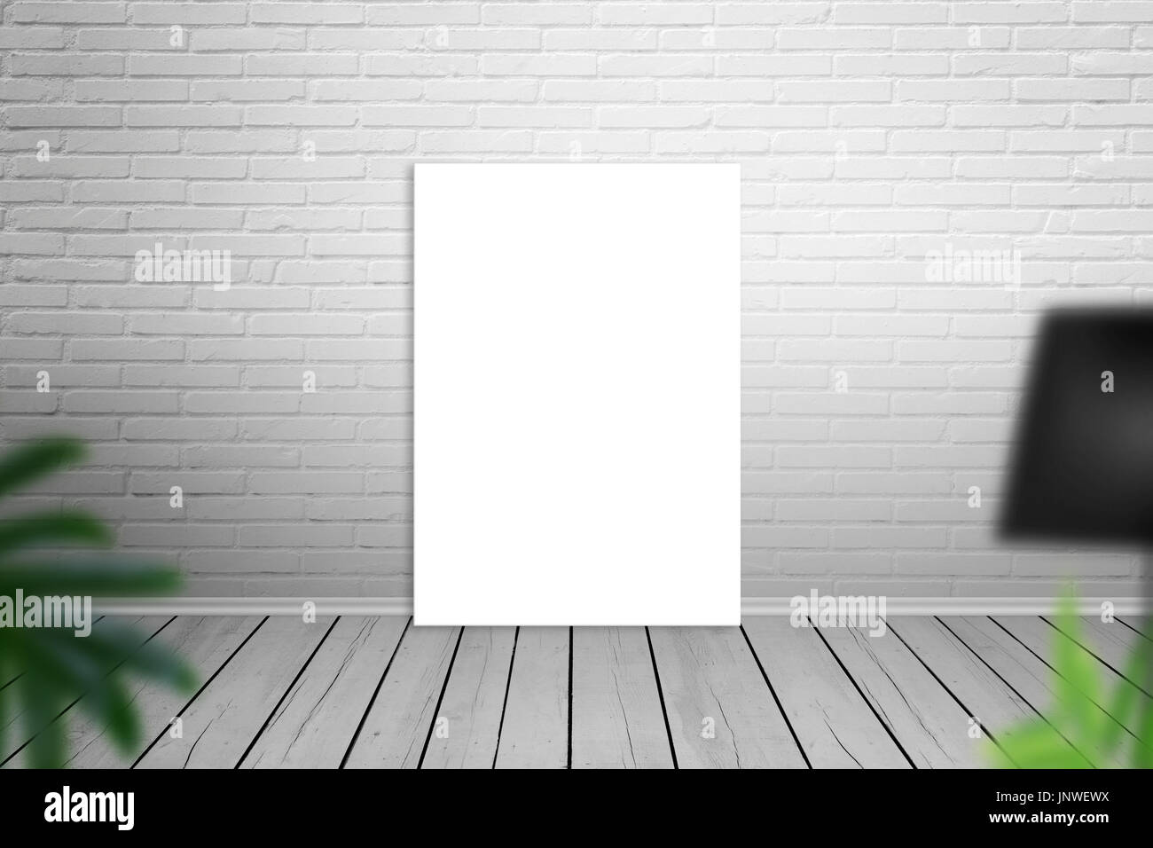 Download Empty Art Canvas Leaning On Brick Wall Isolated For Mockup Stock Photo Alamy