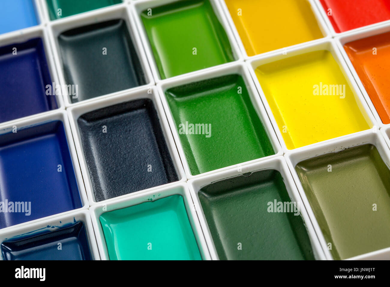 traditional Japanese watercolor paints a closeup of a color set Stock Photo Alamy