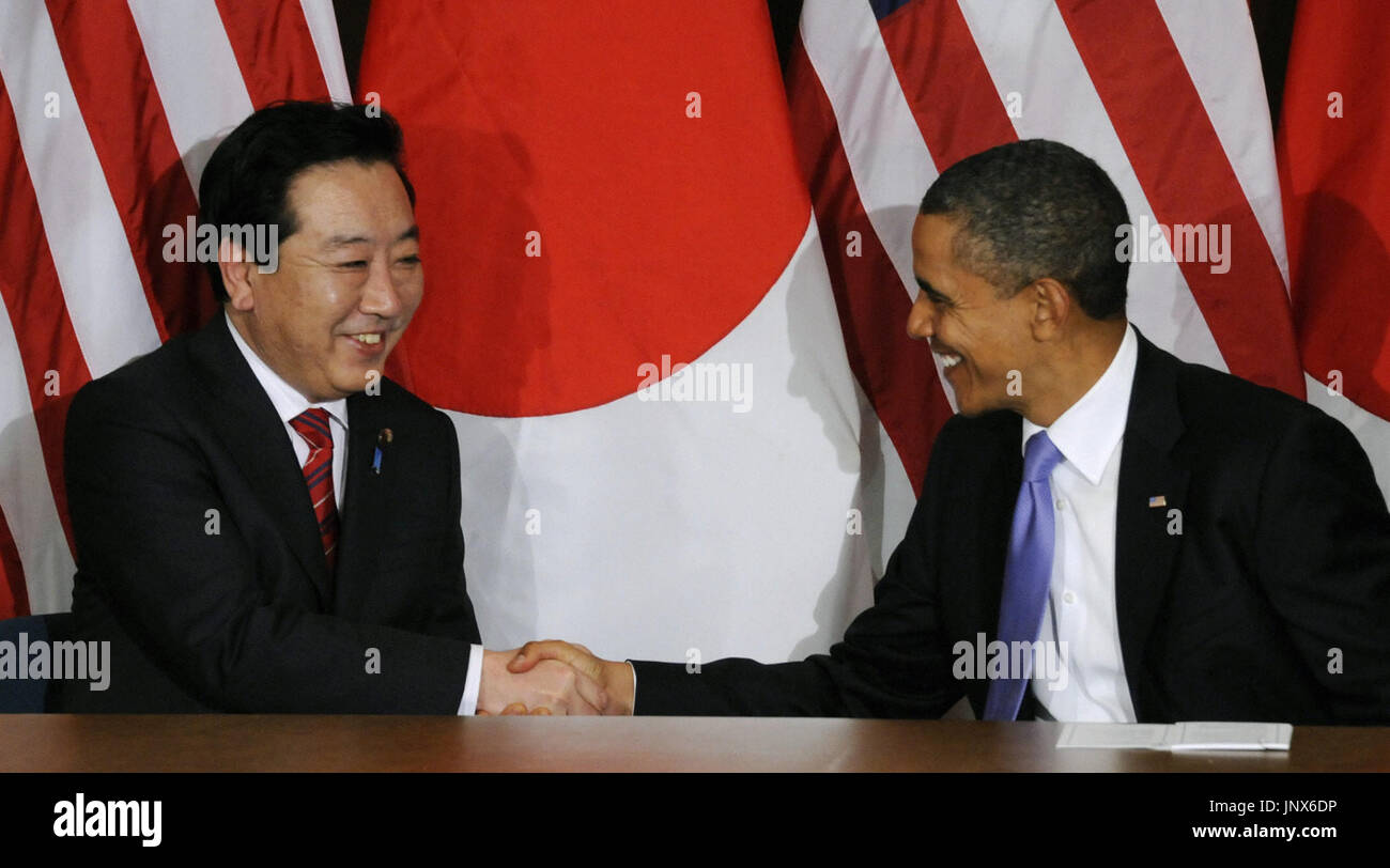 NEW YORK, United States Japanese Prime Minister Yoshihiko Noda (L